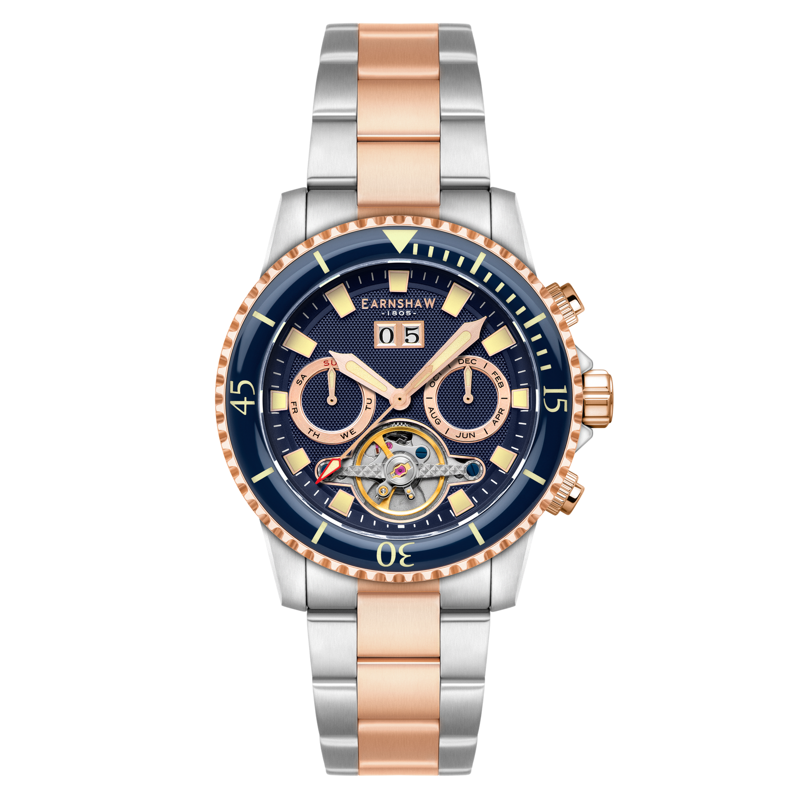 Admiral Duncan Grand Date Calendar Open Heart Automatic Windsor Wave