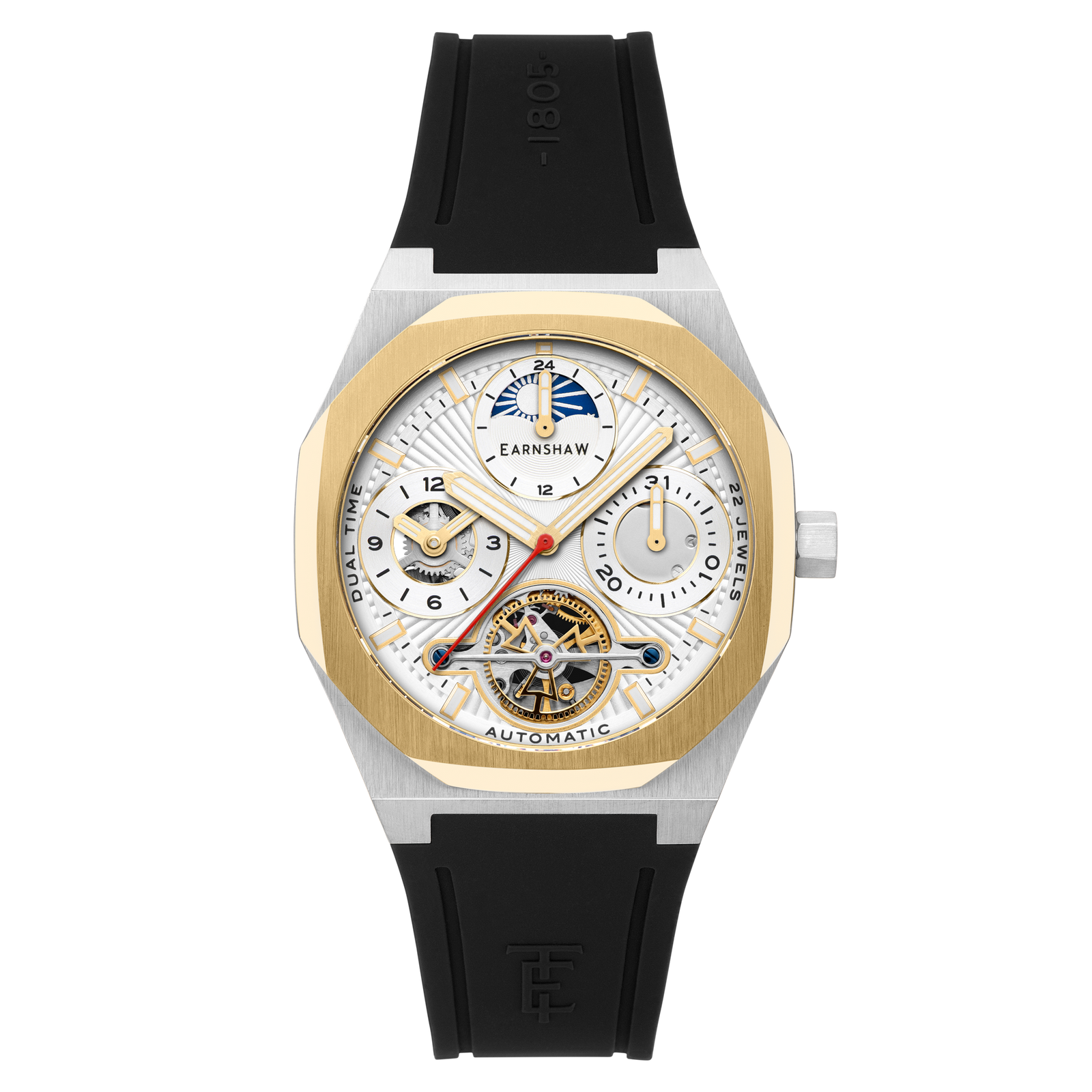 Discovery Drake Dual Time Date Open Heart Automatic Polished Aura