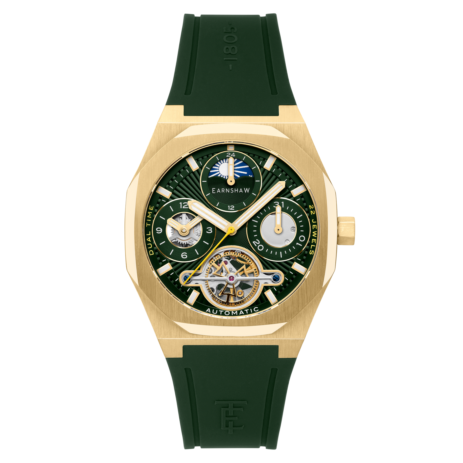 Discovery Drake Dual Time Date Open Heart Automatic Basil Breeze
