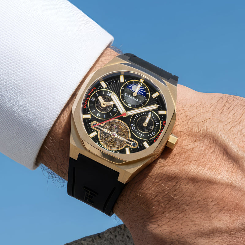 Discovery Drake Dual Time Date Open Heart Automatic Black Opulence