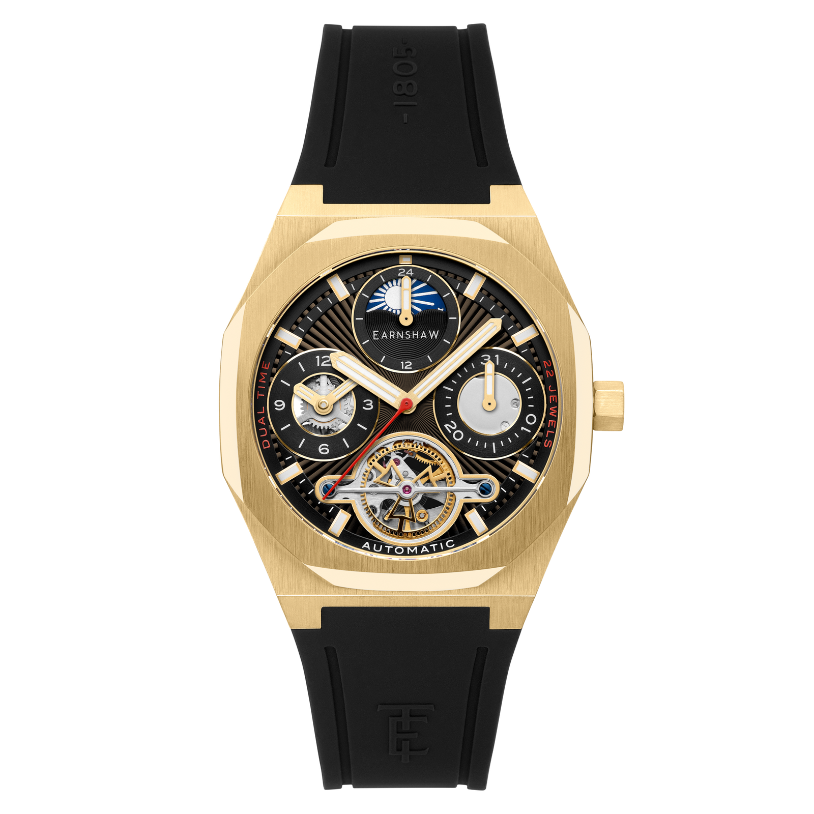 Discovery Drake Dual Time Date Open Heart Automatic Black Opulence