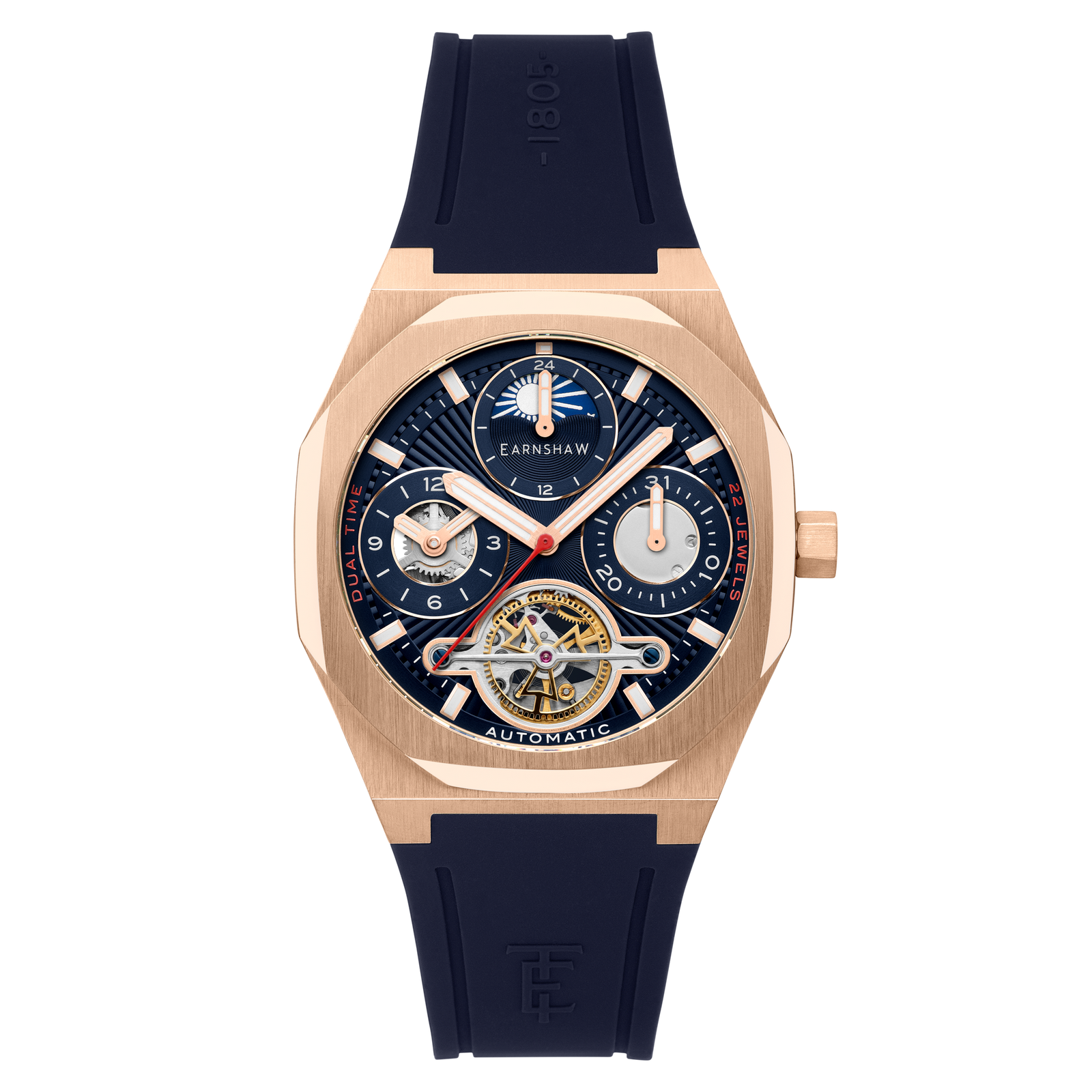 Discovery Drake Dual Time Date Open Heart Automatic Cobalt Calm