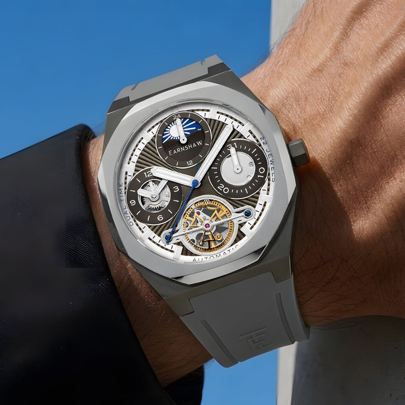 Discovery Drake Dual Time Date Open Heart Automatic Graphite Grace