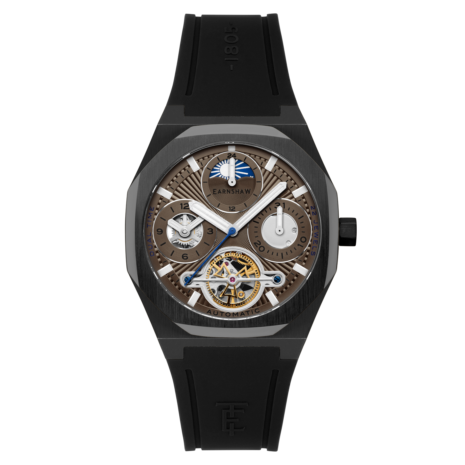 Discovery Drake Dual Time Date Open Heart Automatic Toffee Glow