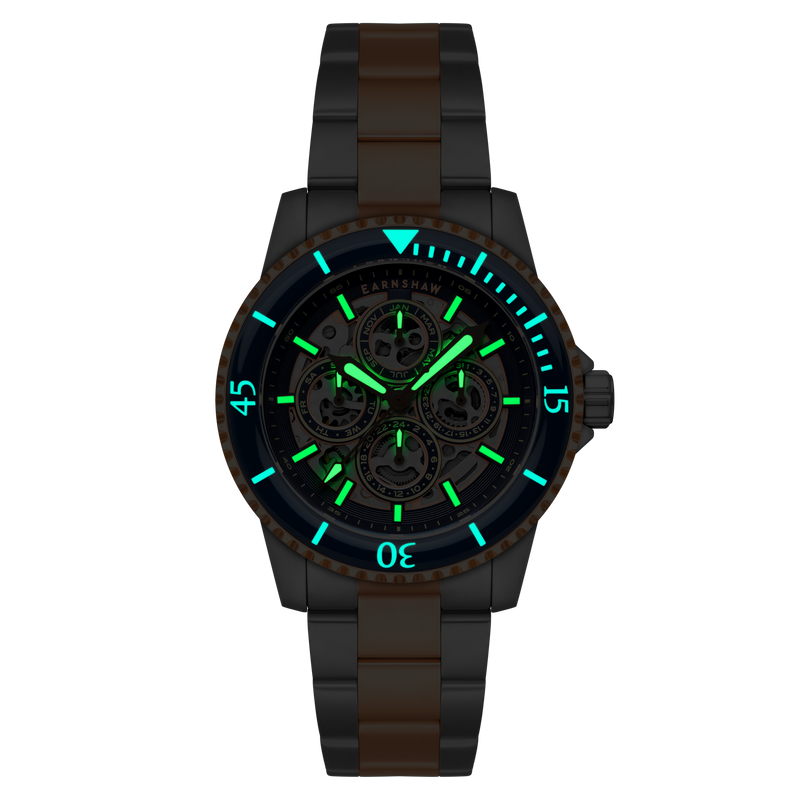 Admiral Duncan Triple Calendar Skeleton Automatic Indigo Isle