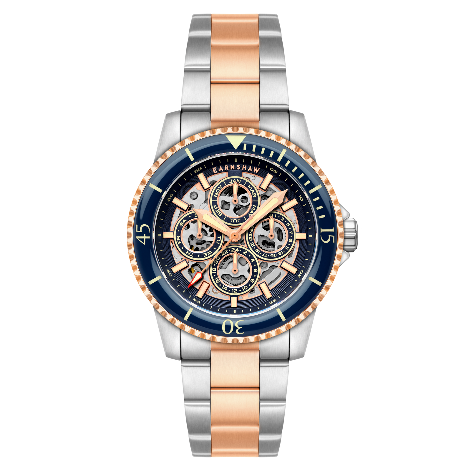 Admiral Duncan Triple Calendar Skeleton Automatic Indigo Isle