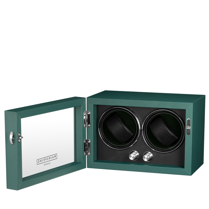 Oxford Guardian Dual Slot Watch Winder - Emerald Green