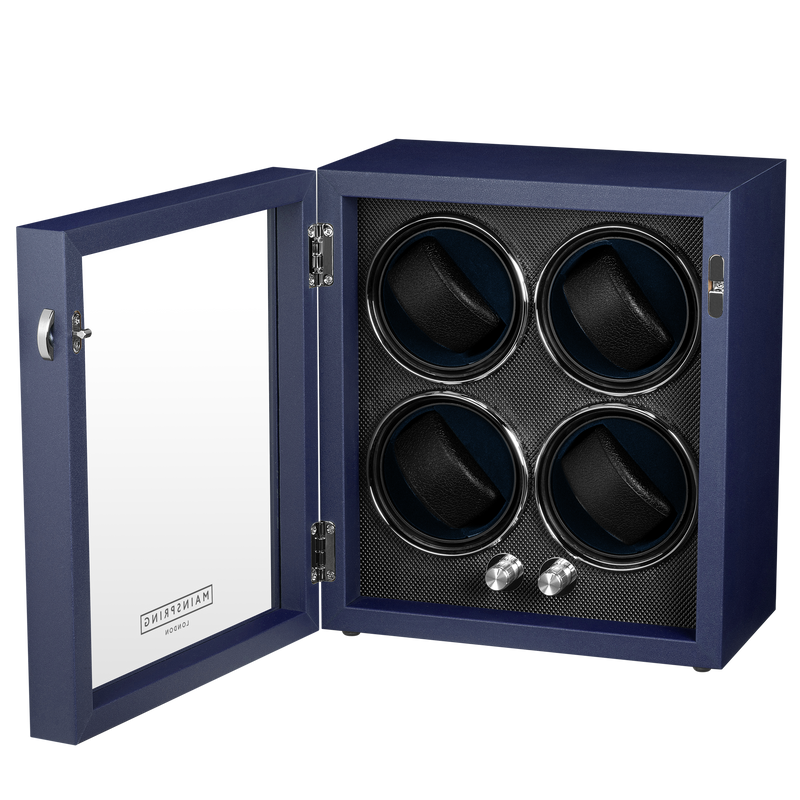 Oxford Guardian 4-Slot Watch Winder - Royal Blue
