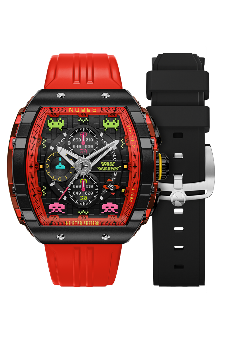 Magellan Chronograph SPACE INVADERS Limited Edition Pixel Red