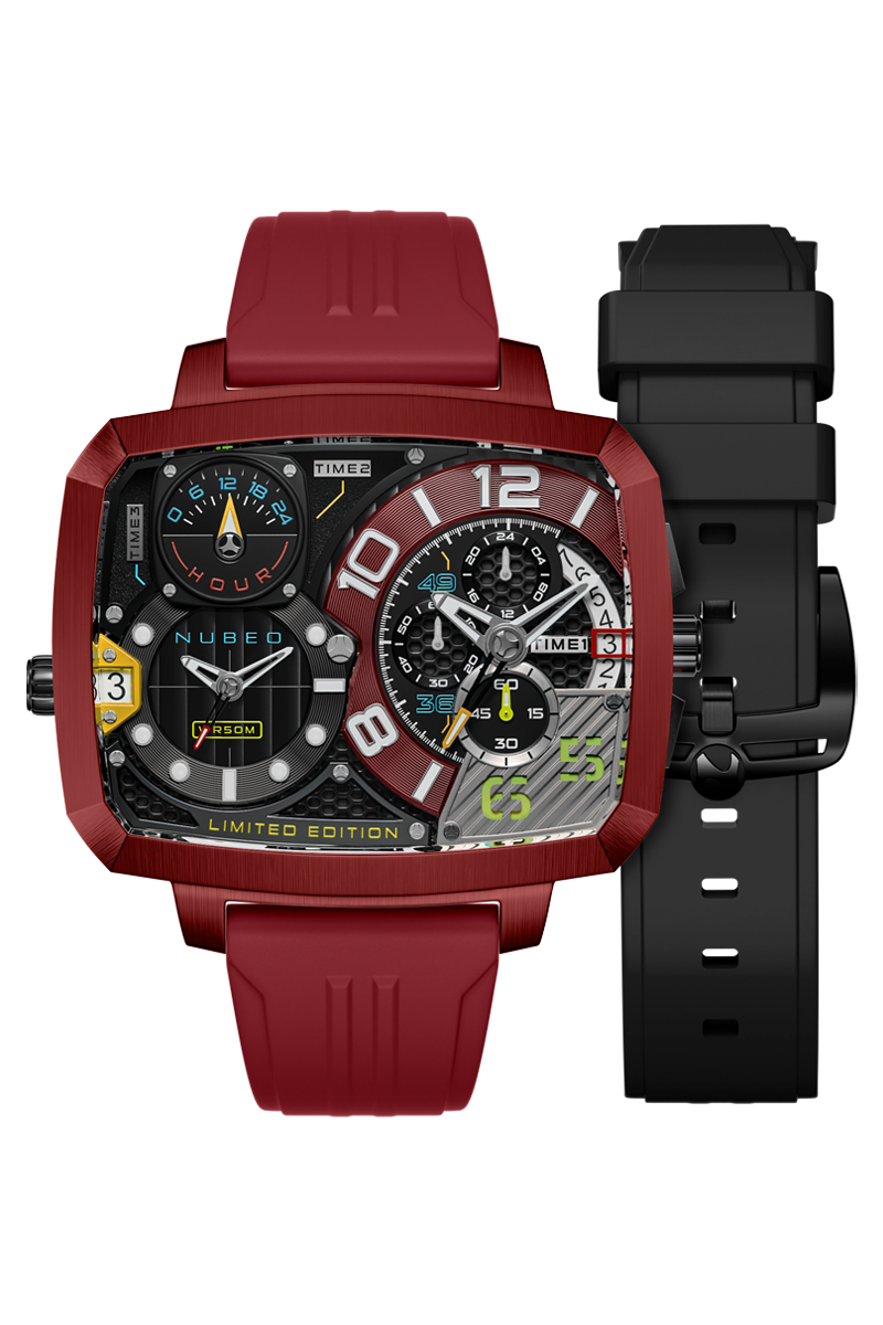 Odyssey Triple Time Zone Chronograph Limited Edition Metallic Red