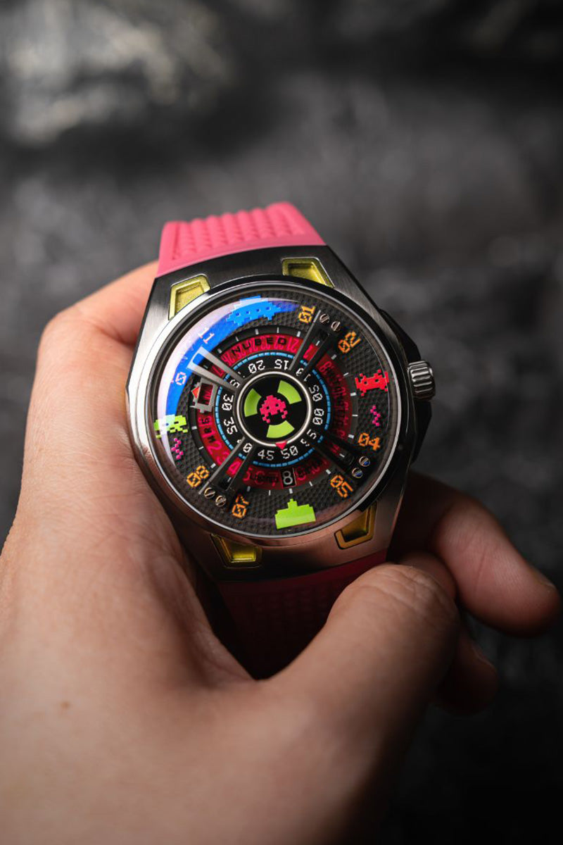 OAO Automatic Space Invaders Limited Edition Plasma Pink