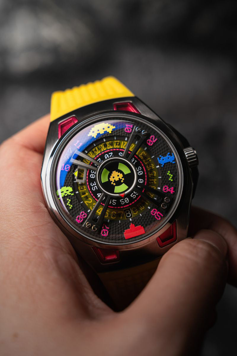 OAO Automatic Space Invaders Limited Edition Solar Yellow
