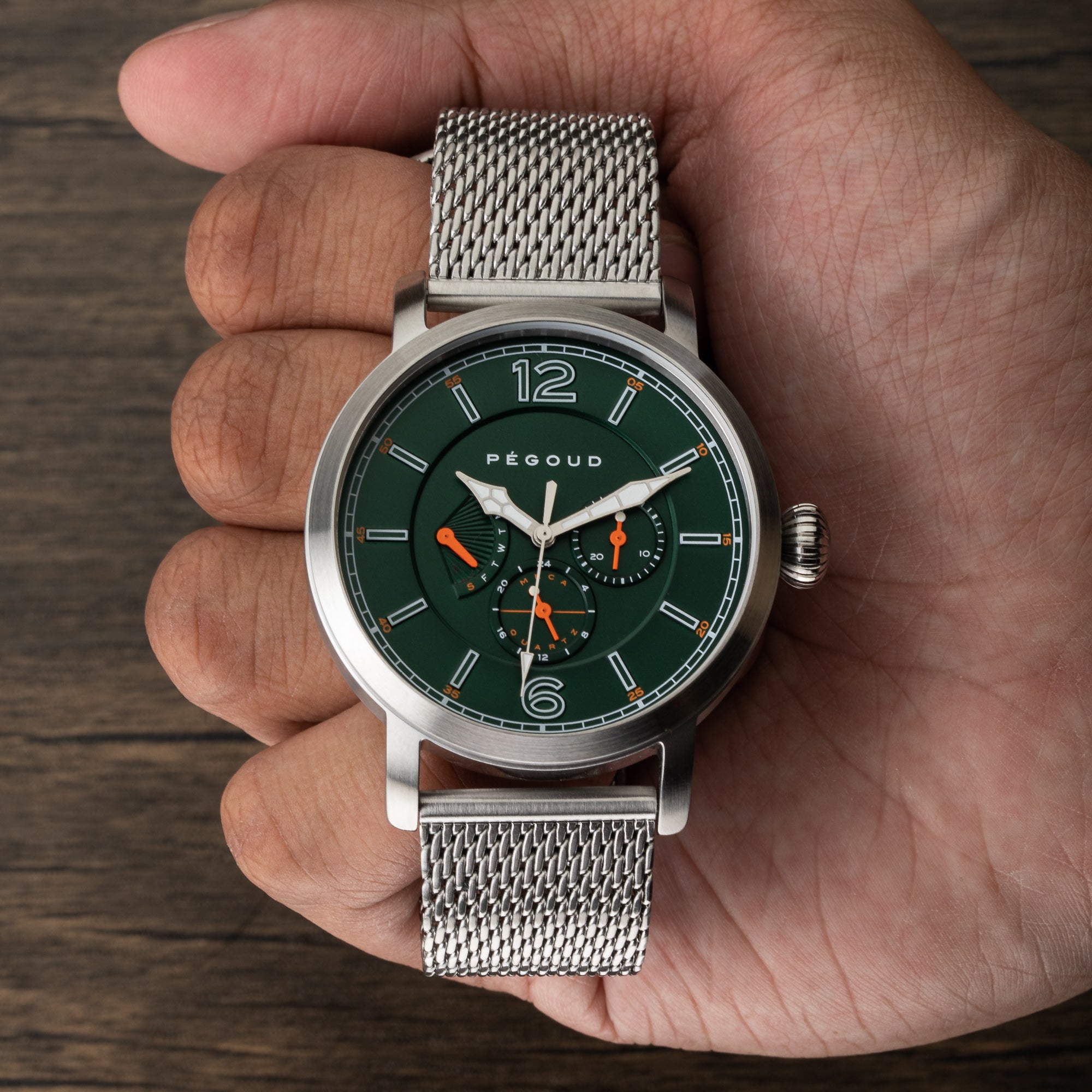 Première Retro Calendar Japan Meca-Quartz Green