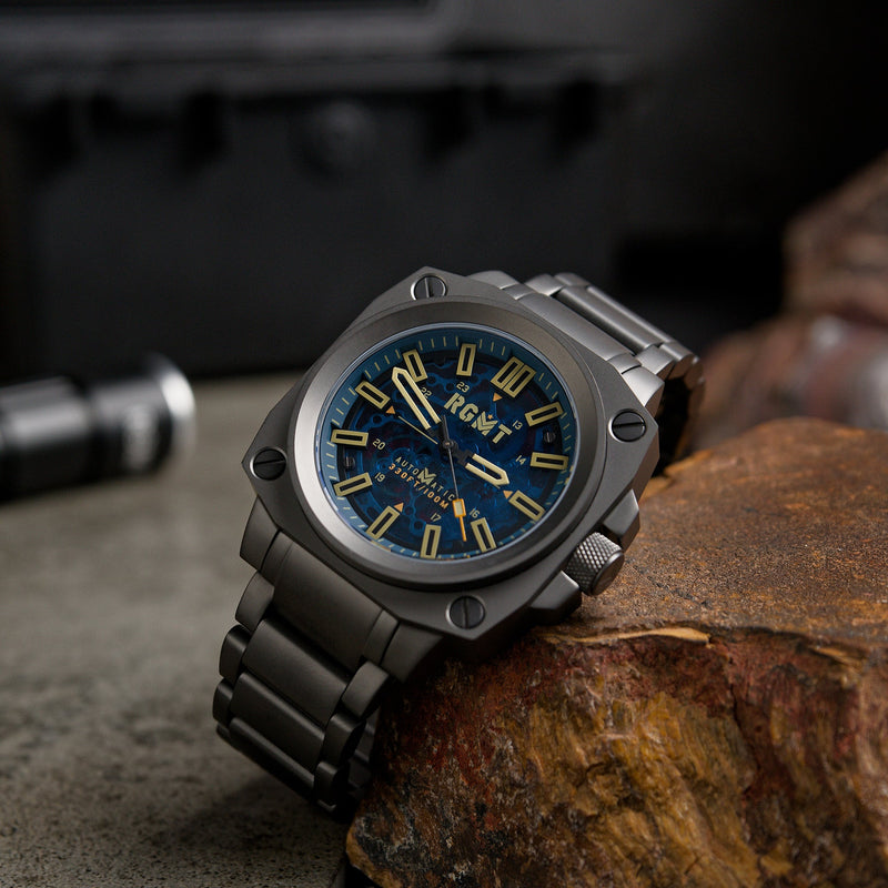 Altimeter Skeleton Automatic Sandblast Blue