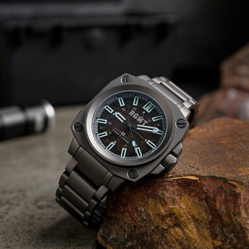 Altimeter Skeleton Automatic Sandblast Ice Blue