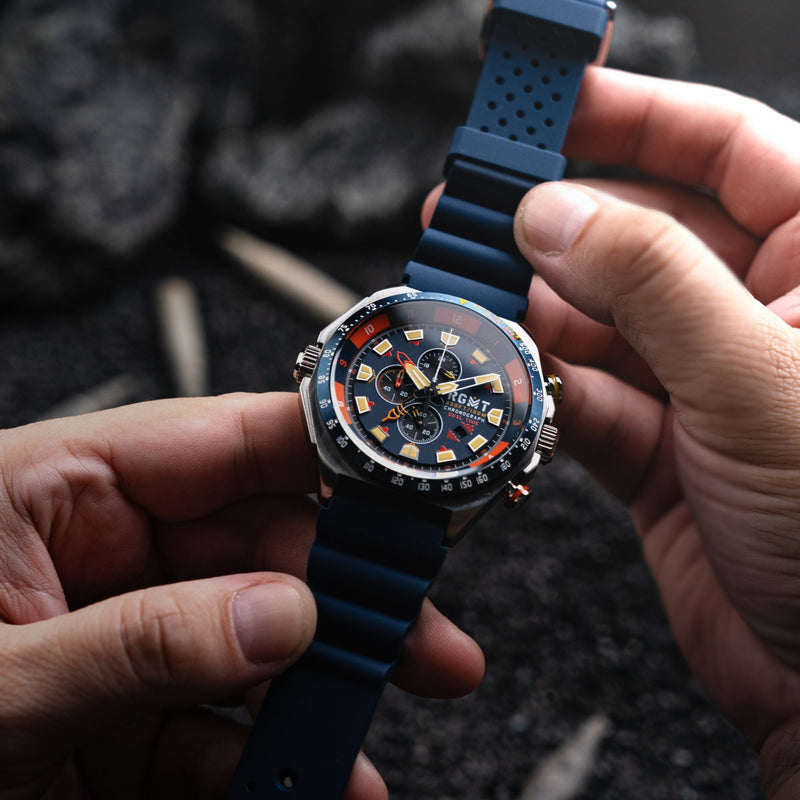 Capricorn Dual Time Chronograph Chequered Blue