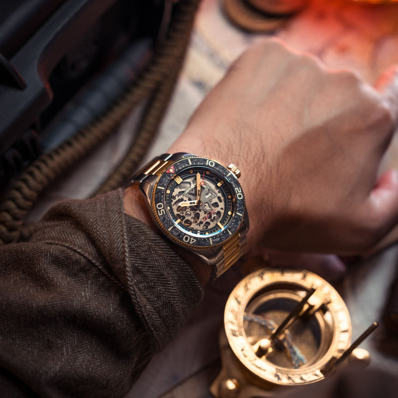 Croft 42 Skeleton Automatic Carbon Two Tone
