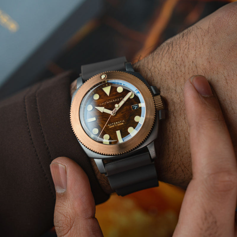 Hull Titanium Bronze Automatic Lapidary Limited Edition Brown Tiger Eye