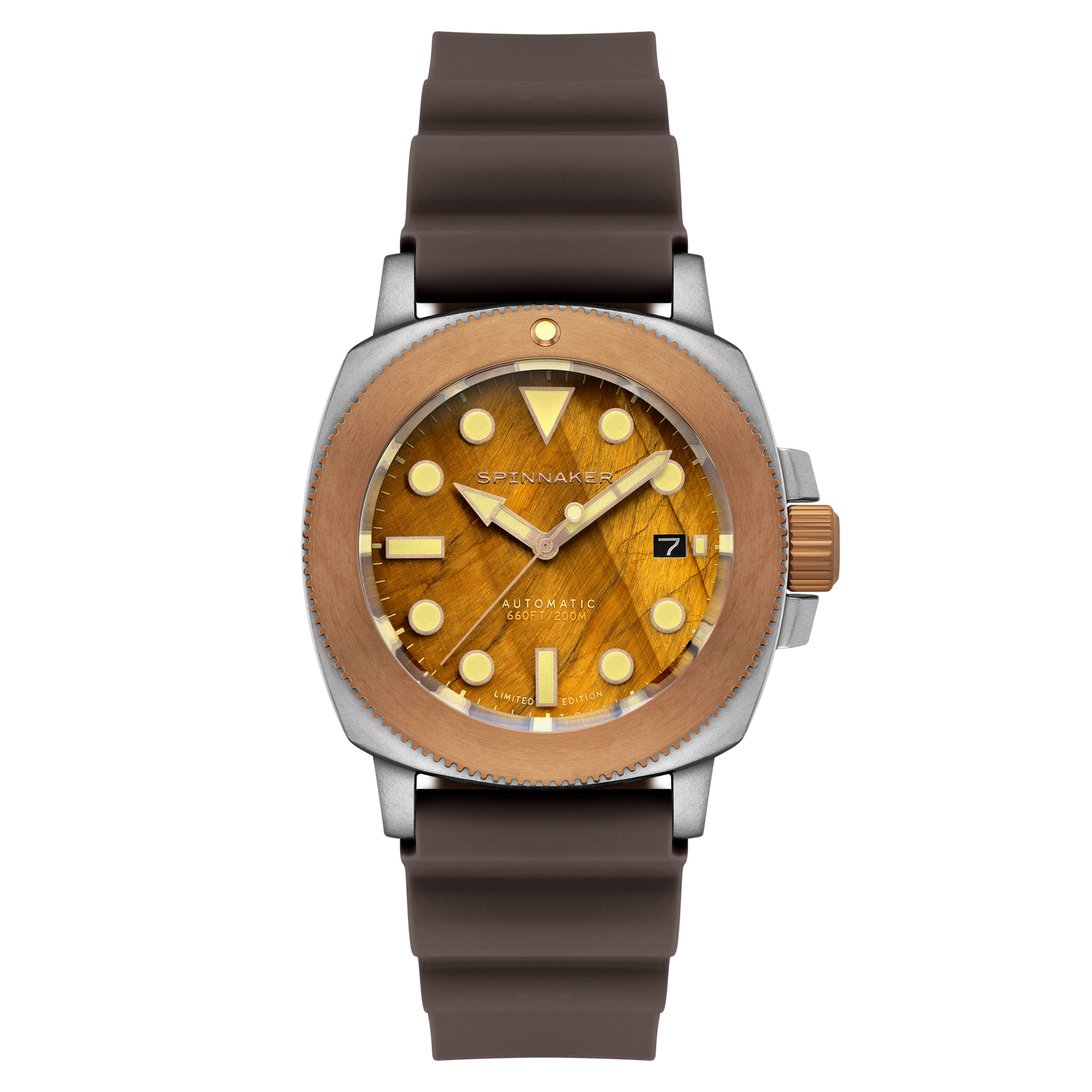 Hull Titanium Bronze Automatic Lapidary Limited Edition Brown Tiger Eye