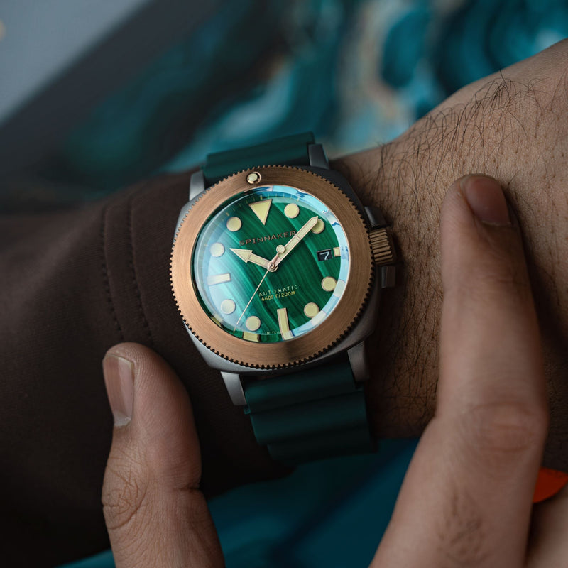 Hull Titanium Bronze Automatic Lapidary Limited Edition Green Malachite