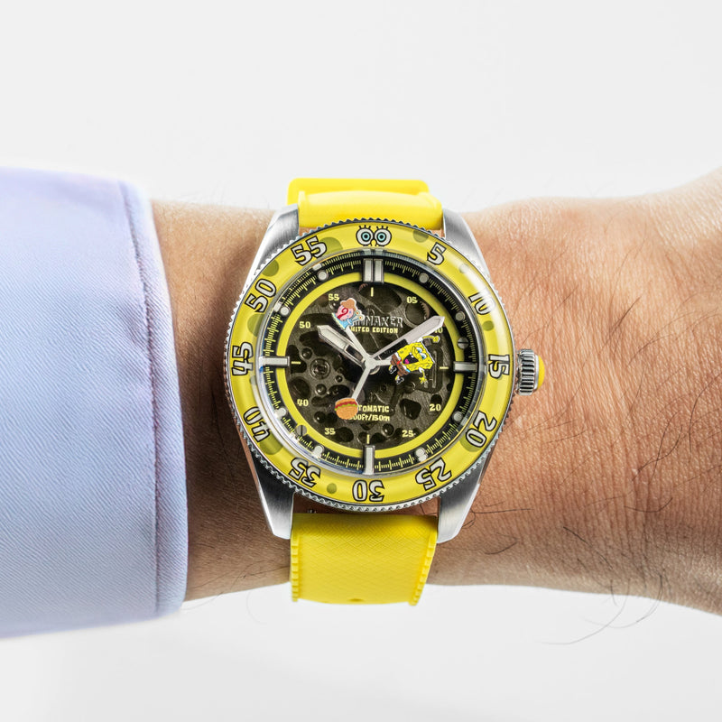 Croft Mid-size Skeleton Automatic SpongeBob SquarePants Peek-a-boo Limited Edition Krabby Flipper