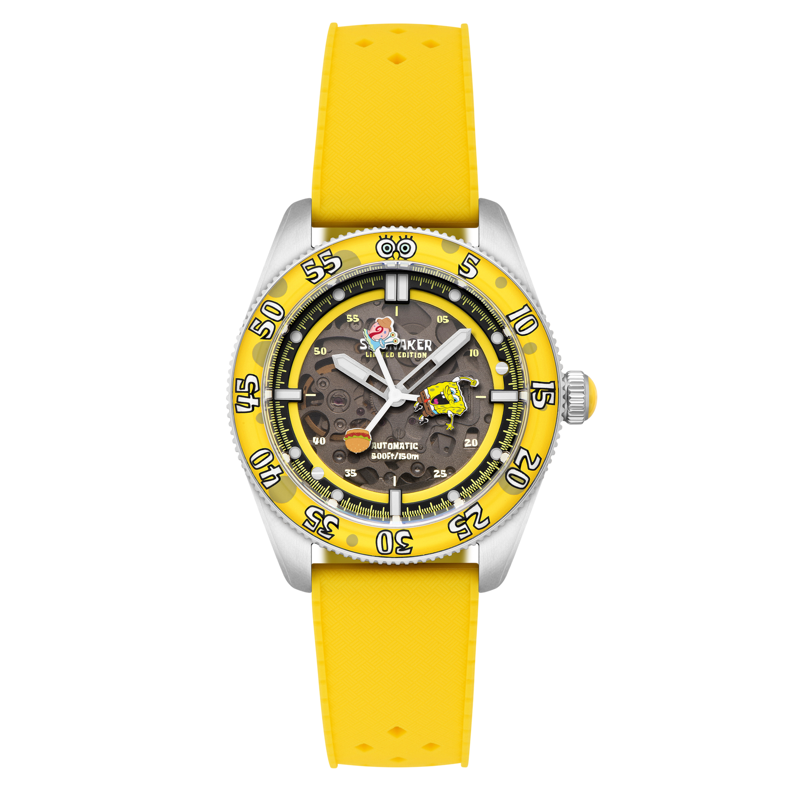 Croft Mid-size Skeleton Automatic SpongeBob SquarePants Peek-a-boo Limited Edition Krabby Flipper