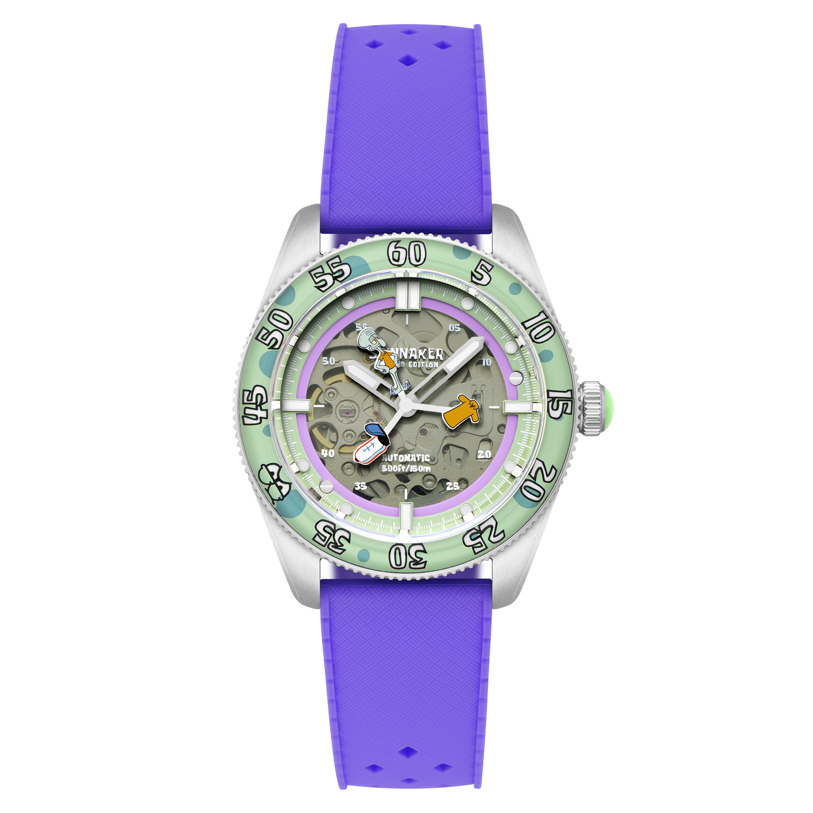 Croft Mid-size Skeleton Automatic SpongeBob SquarePants Peek-a-boo Limited Edition Sour Seconds