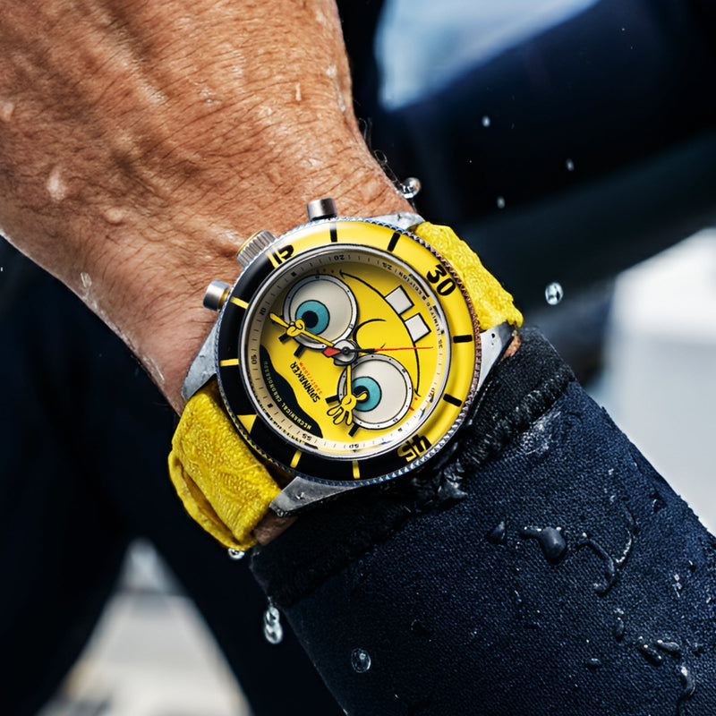 Fleuss Mechanical Chronograph SpongeBob SquarePants Eyedial Limited Edition Googly Yellow