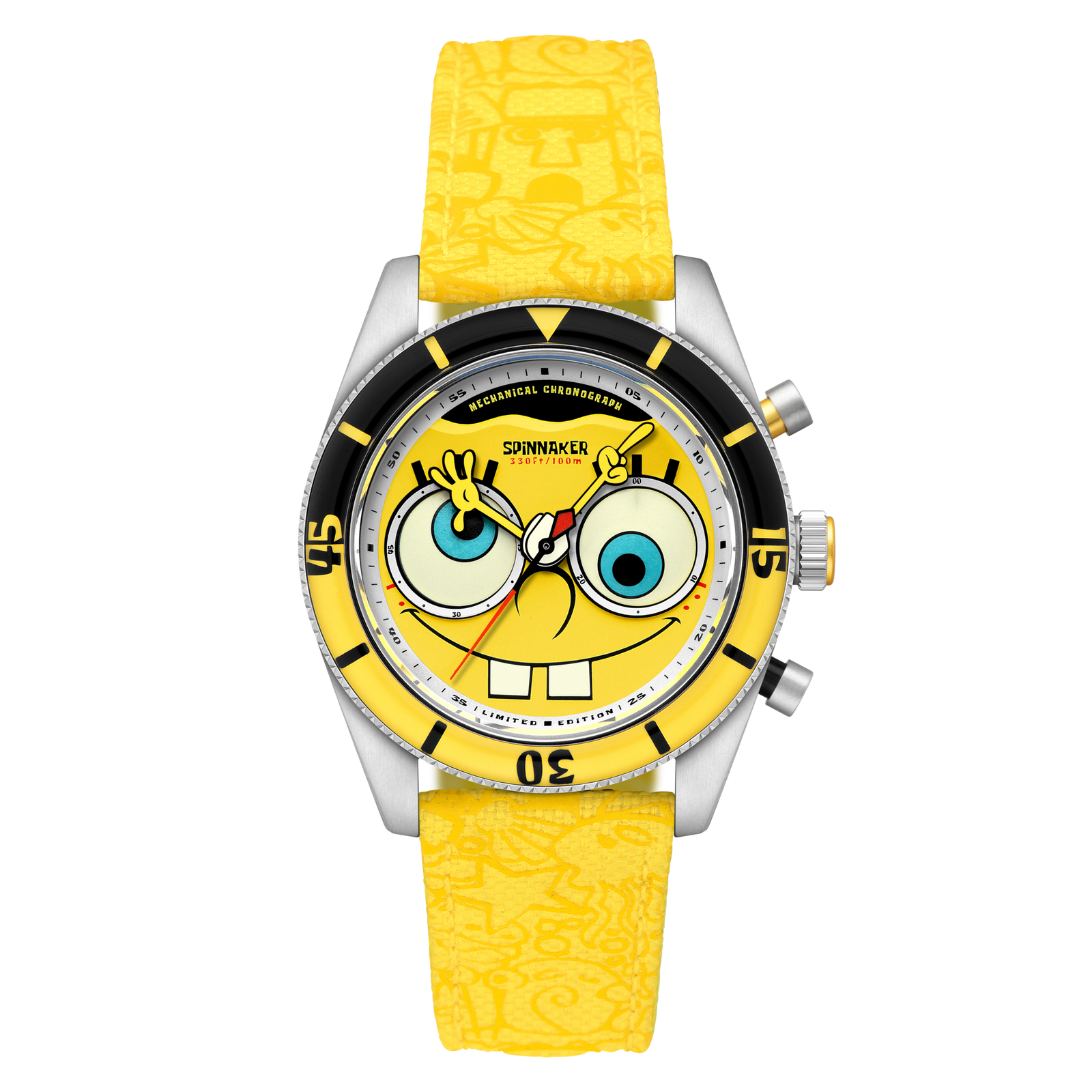 Fleuss Mechanical Chronograph SpongeBob SquarePants Eyedial Limited Edition Googly Yellow