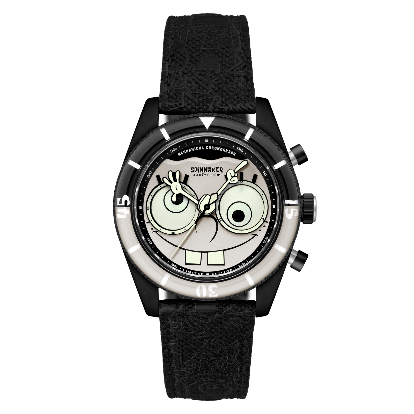 Fleuss Mechanical Chronograph SpongeBob SquarePants Eyedial Limited Edition Googly Black