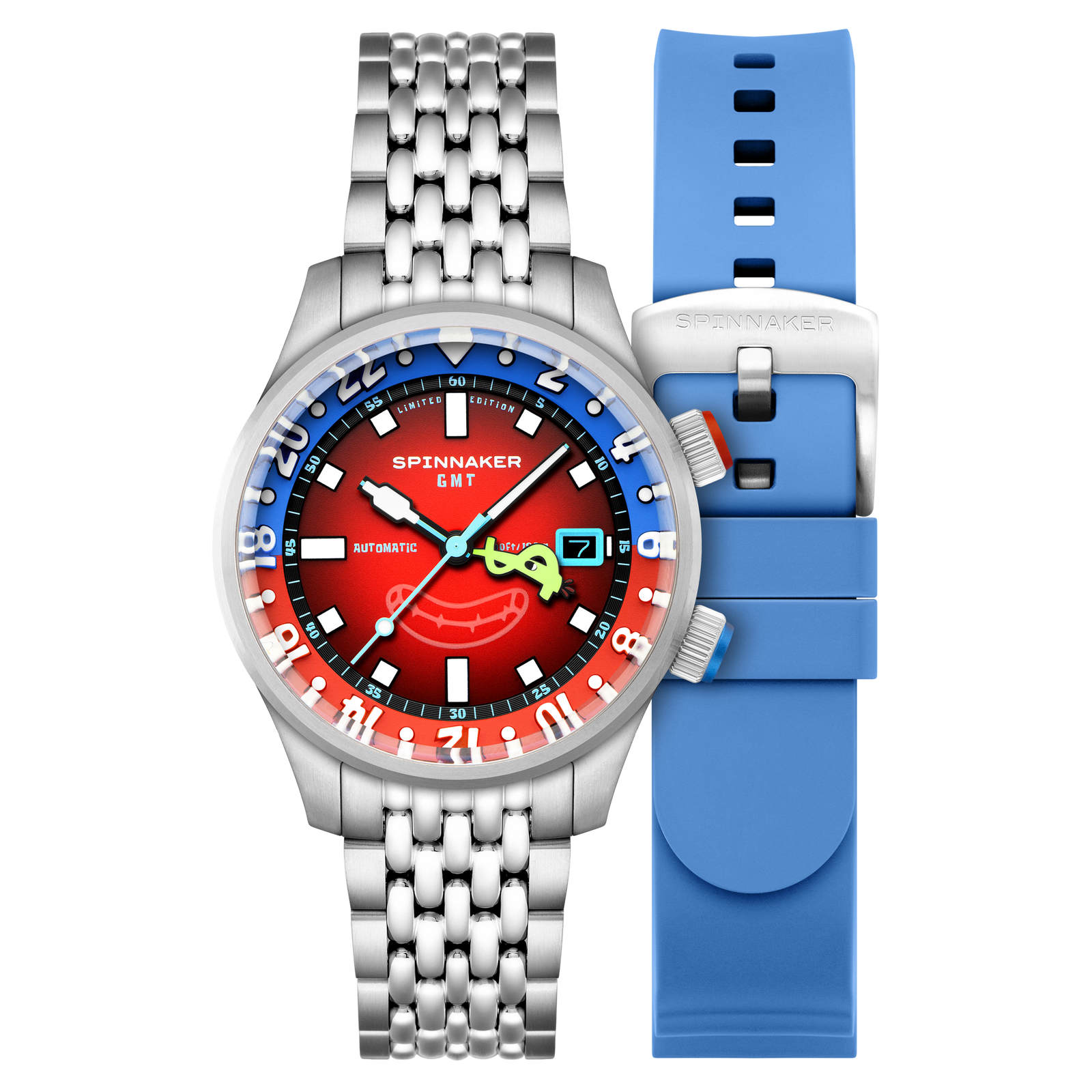 Bradner GMT Automatic SpongeBob SquarePants Bubbly Grins Limited Edition Mr. Krabs Red