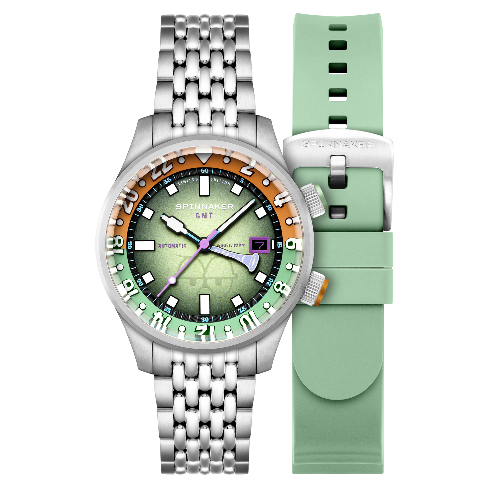 Bradner GMT Automatic SpongeBob SquarePants Bubbly Grins Limited Edition Squidward Green