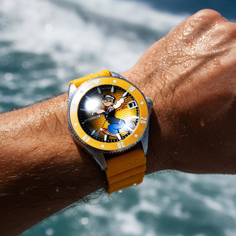 Challenger Automatic Popeye Anchor Arms Limited Edition Corncob Yellow