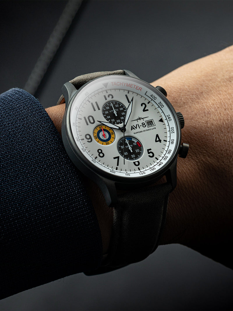 Hawker Hurricane Classic Chronograph Ivory Grayscale