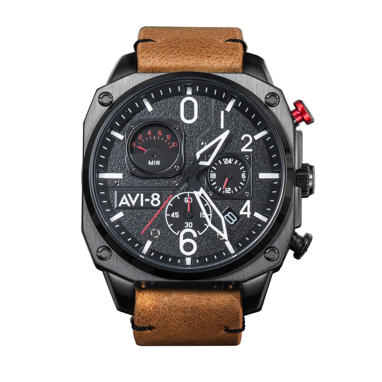 Hawker Hunter Retrograde Chronograph Charcoal Ember Brown