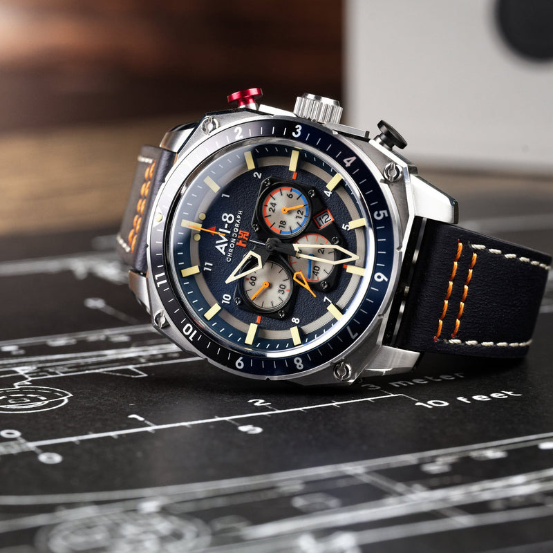 Hawker Hunter Atlas Dual Time Chronograph Pavillion Blue