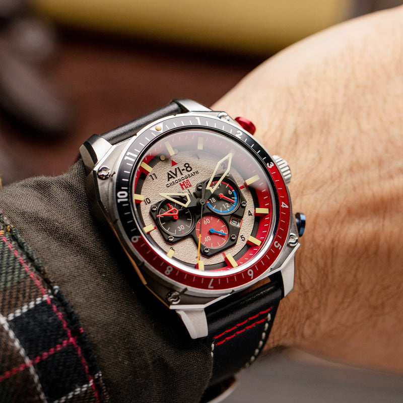 Hawker Hunter Atlas Dual Time Chronograph Hazard Red