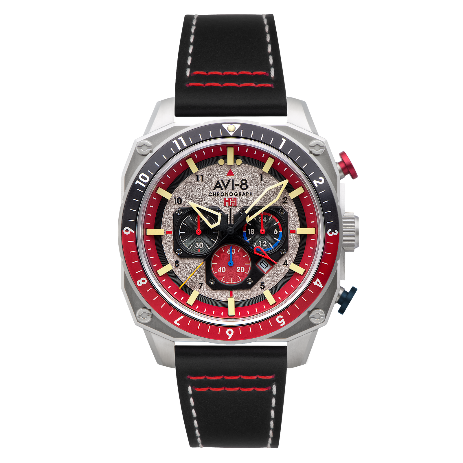 Hawker Hunter Atlas Dual Time Chronograph Hazard Red