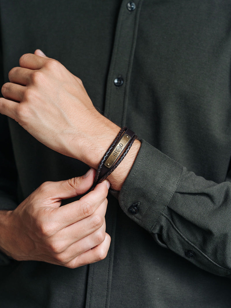 Leather Bracelets    Rfd Plate Brown