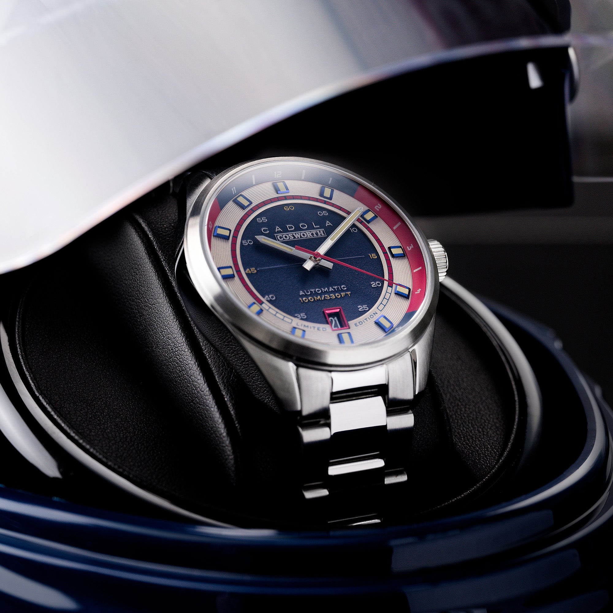 DFV-Cosworth Helmet Watch Winder Automatic Limited Edition Alain