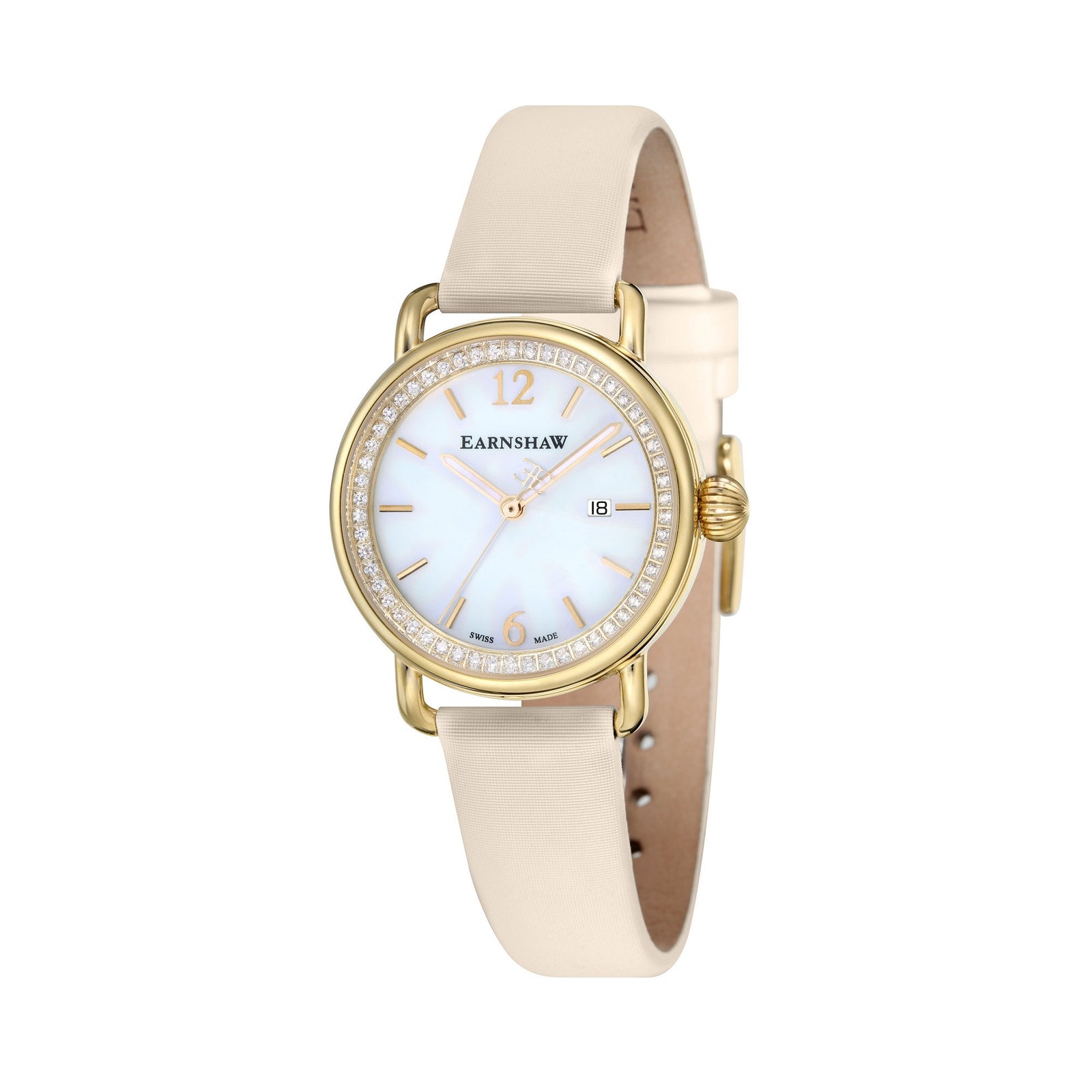Ladies Investigator 3 Hands Date Gold Cream