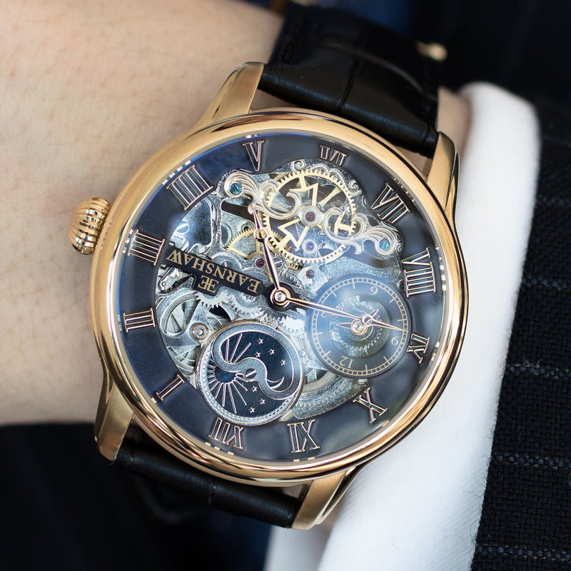 Heritage Longitude Automatic Skeleton Caviar Black