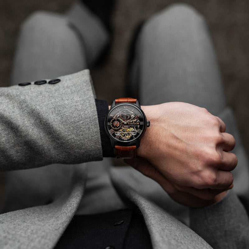 Heritage Longitude Automatic Skeleton Anchor Black