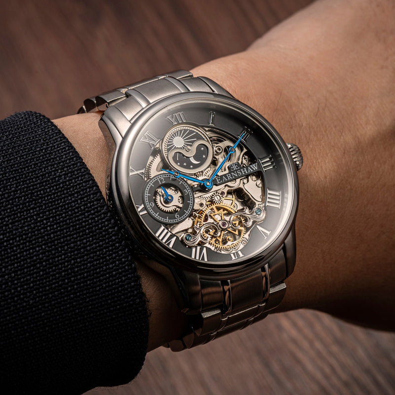 Heritage Longitude Automatic Skeleton Steeled Black