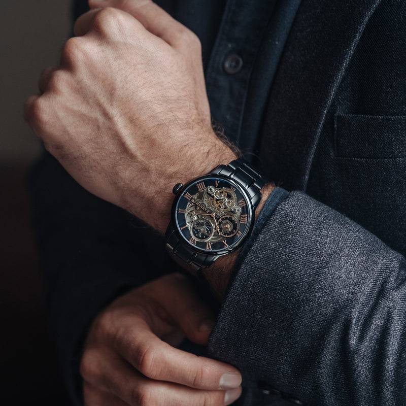 Heritage Longitude Automatic Skeleton Tuxedo Black