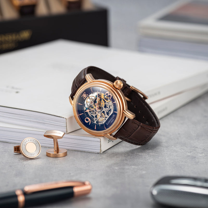 Heritage Longcase Grande Skeleton Automatic Brandy Rose Gold