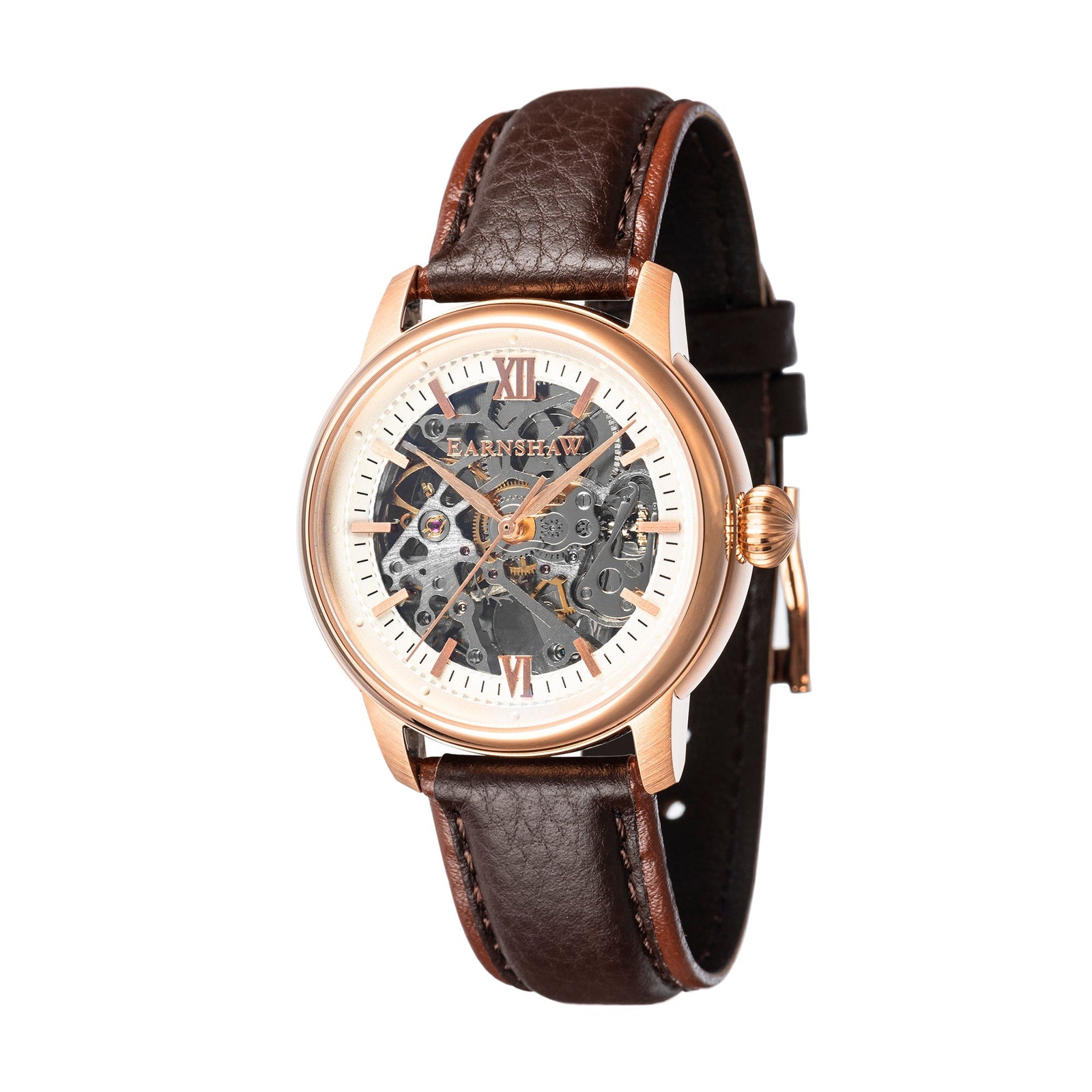 Heritage Cornwall Automatic Skeleton Roman Rose Gold