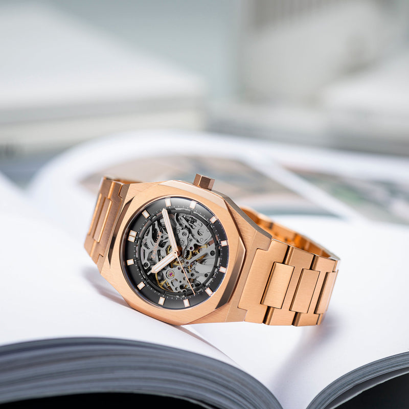 Discovery Drake Skeleton Automatic Treasury Rose Gold
