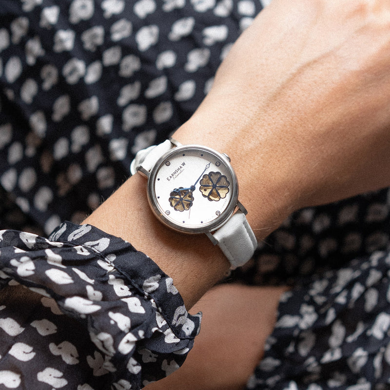 Ladies Nightingale Diamond Skeleton Automatic Silver White