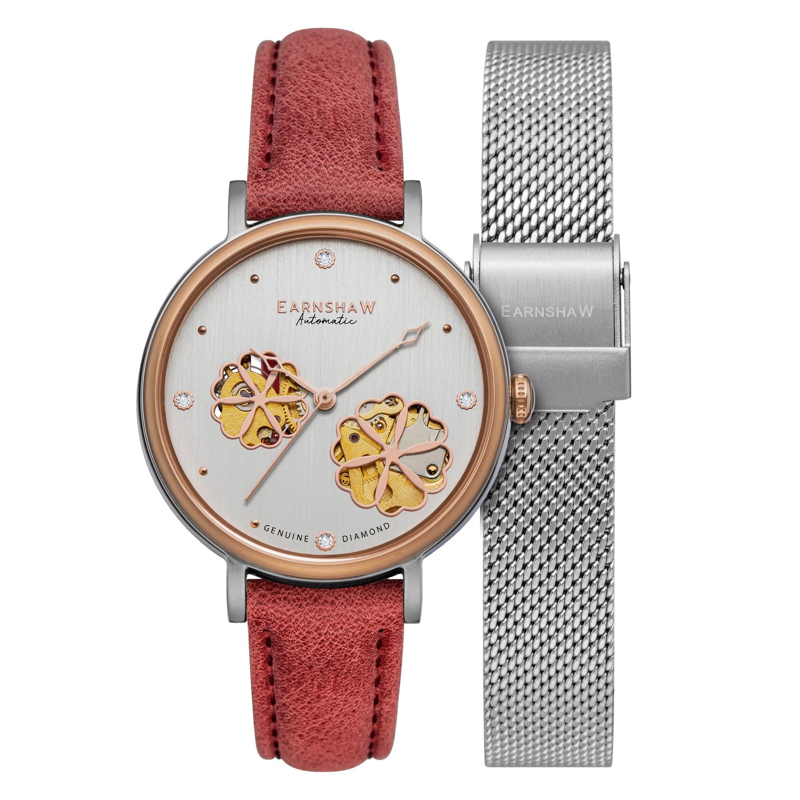 Ladies Nightingale Diamond Skeleton Automatic Mauve